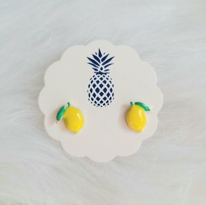 Lemon Enamel Stud Earrings